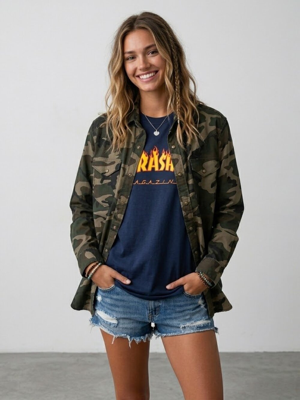 Ladies Wrangler Green Camouflage Shirt - New With Tags - Size Small